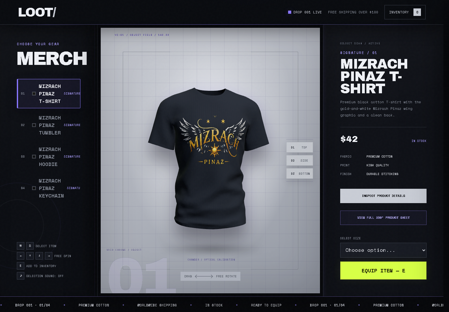 Preview of the LOOT interactive 3D merchandise storefront